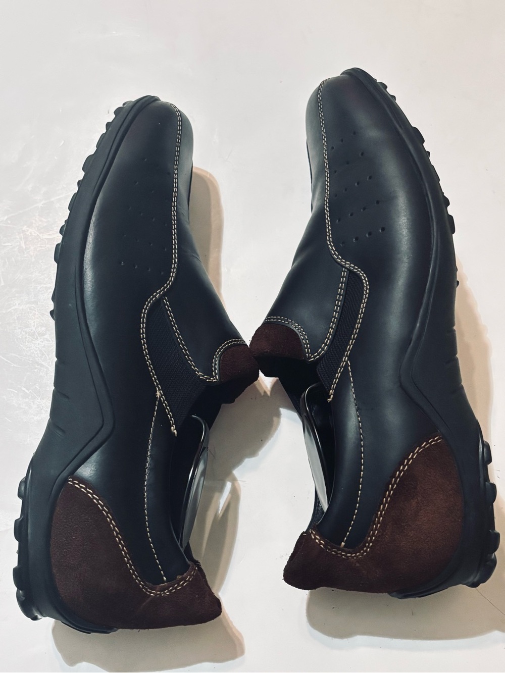 Tucker Black Slip-On Casual Loafers with Brown Suede Accents coleham